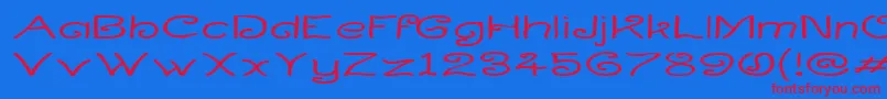 CurlmudgeonWideside Font – Red Fonts on Blue Background