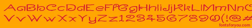 フォントCurlmudgeonWideside – オレンジの背景に赤い文字