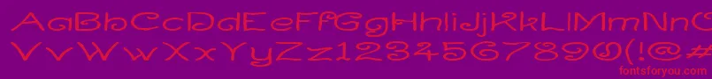 CurlmudgeonWideside-fontti – punaiset fontit violetilla taustalla