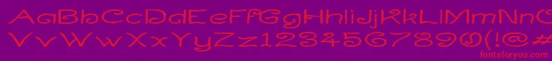 CurlmudgeonWideside-Schriftart – Rote Schriften auf violettem Hintergrund