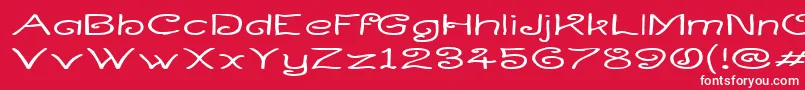 Fonte CurlmudgeonWideside – fontes brancas em um fundo vermelho