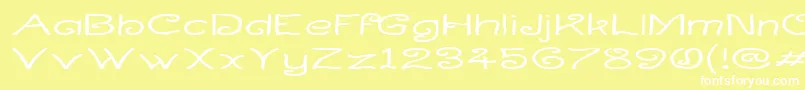 Шрифт CurlmudgeonWideside – белые шрифты на жёлтом фоне