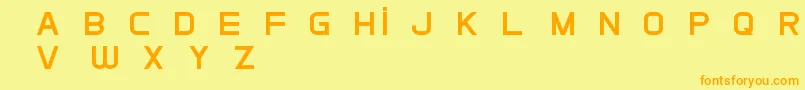 Fonte CerenaVersionFree – fontes laranjas em um fundo amarelo