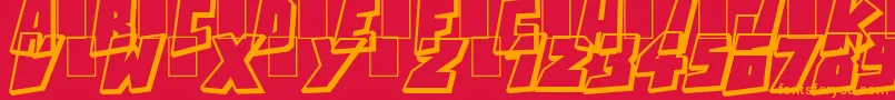 ActionComics Font – Orange Fonts on Red Background