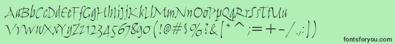 HumanaScriptItcTtLight-fontti – mustat fontit vihreällä taustalla