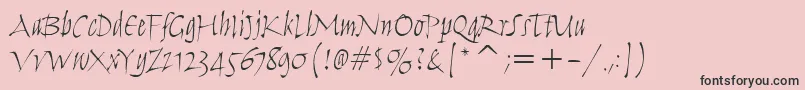 HumanaScriptItcTtLight-fontti – mustat fontit vaaleanpunaisella taustalla