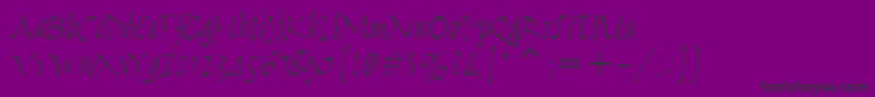 フォントHumanaScriptItcTtLight – 紫の背景に黒い文字