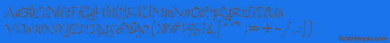Шрифт HumanaScriptItcTtLight – коричневые шрифты на синем фоне