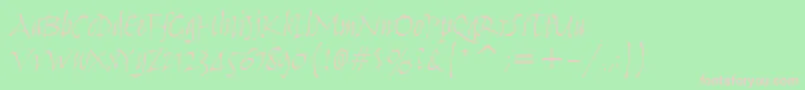 HumanaScriptItcTtLight-Schriftart – Rosa Schriften auf grünem Hintergrund