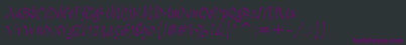 Шрифт HumanaScriptItcTtLight – фиолетовые шрифты на чёрном фоне