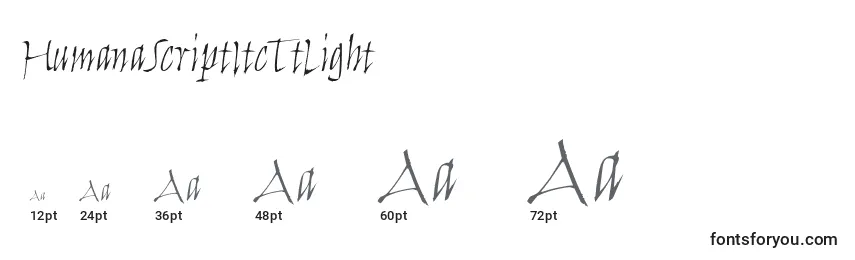 HumanaScriptItcTtLight Font Sizes
