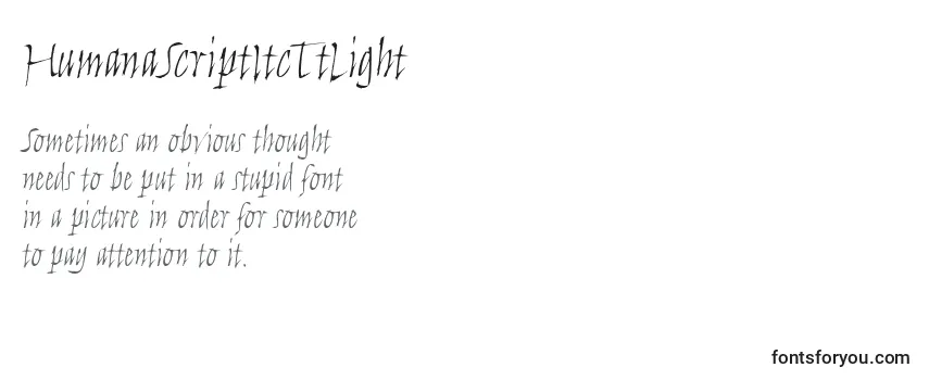 HumanaScriptItcTtLight Font