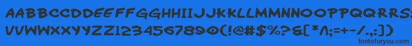 WimpOutExpanded-Schriftart – Schwarze Schriften auf blauem Hintergrund