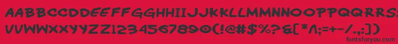 WimpOutExpanded Font – Black Fonts on Red Background