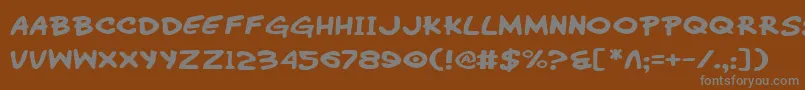 WimpOutExpanded-Schriftart – Graue Schriften auf braunem Hintergrund