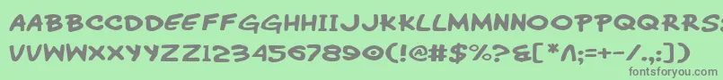 Saiba mais sobre a fonte WimpOutExpanded Fonte WimpOutExpanded – fontes cinzas em um fundo verde