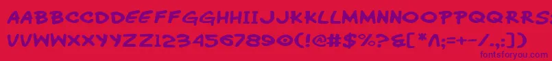 WimpOutExpanded Font – Purple Fonts on Red Background