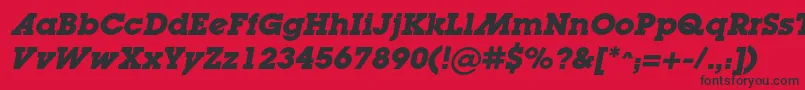 LugaadcBolditalic Font – Black Fonts on Red Background