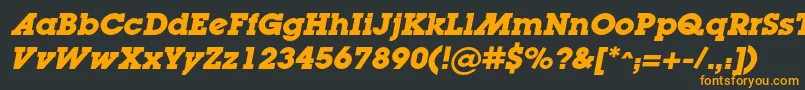 LugaadcBolditalic Font – Orange Fonts on Black Background