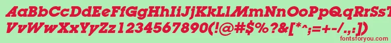 LugaadcBolditalic Font – Red Fonts on Green Background