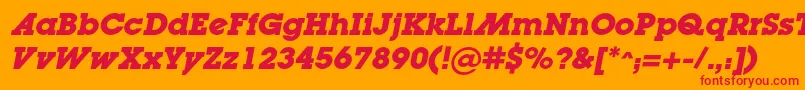 LugaadcBolditalic Font – Red Fonts on Orange Background