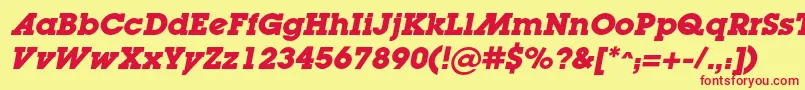 LugaadcBolditalic Font – Red Fonts on Yellow Background