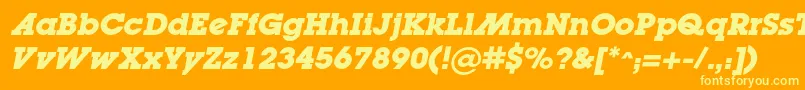 LugaadcBolditalic Font – Yellow Fonts on Orange Background