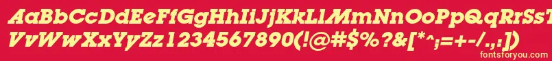 LugaadcBolditalic Font – Yellow Fonts on Red Background