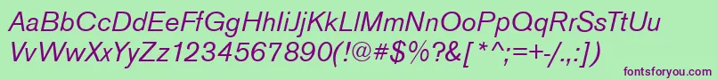 Шрифт AnconaItalic – фиолетовые шрифты на зелёном фоне