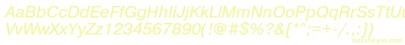 PragmaticagttItalic-Schriftart – Gelbe Schriften auf weißem Hintergrund