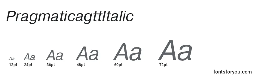 Размеры шрифта PragmaticagttItalic