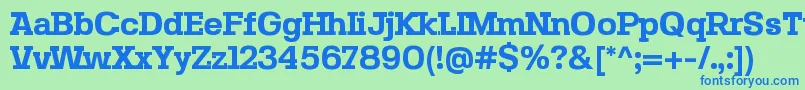 SebslabBold Font – Blue Fonts on Green Background