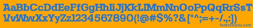 SebslabBold Font – Blue Fonts on Orange Background