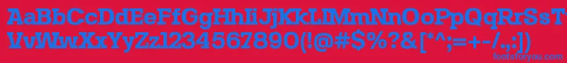 SebslabBold Font – Blue Fonts on Red Background