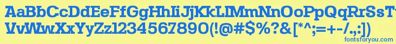 フォントSebslabBold – 青い文字が黄色の背景にあります。