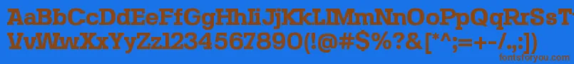 フォントSebslabBold – 茶色の文字が青い背景にあります。