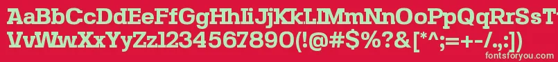 フォントSebslabBold – 赤い背景に緑の文字