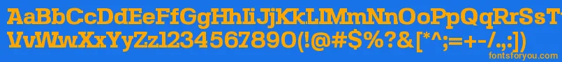 SebslabBold Font – Orange Fonts on Blue Background