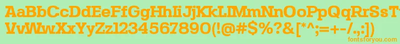 SebslabBold Font – Orange Fonts on Green Background