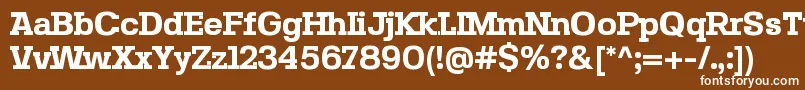 フォントSebslabBold – 茶色の背景に白い文字