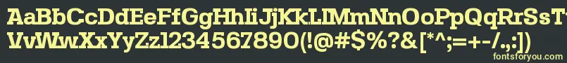 フォントSebslabBold – 黒い背景に黄色の文字