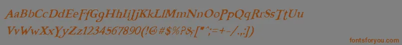 FreebooterItalic Font – Brown Fonts on Gray Background