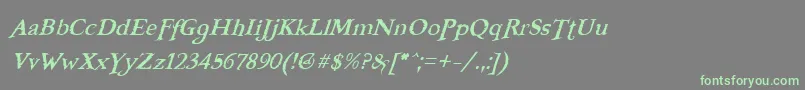 fuente FreebooterItalic – Fuentes Verdes Sobre Fondo Gris