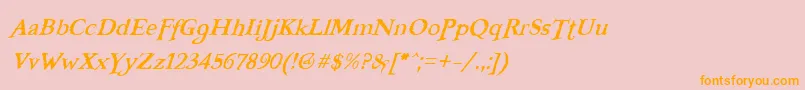FreebooterItalic Font – Orange Fonts on Pink Background
