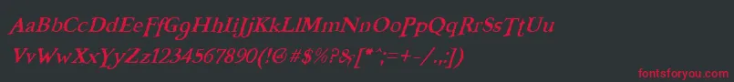 FreebooterItalic Font – Red Fonts on Black Background