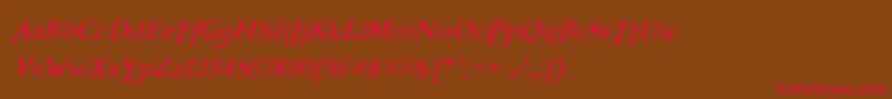 FreebooterItalic Font – Red Fonts on Brown Background