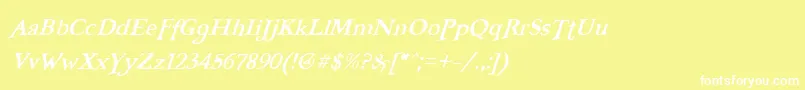 フォントFreebooterItalic – 黄色い背景に白い文字