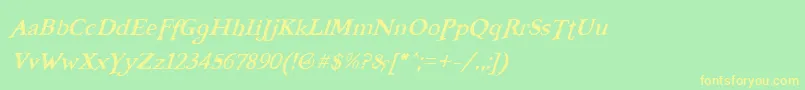 FreebooterItalic Font – Yellow Fonts on Green Background