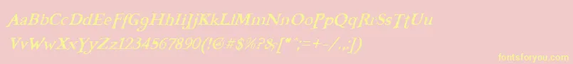 Czcionka FreebooterItalic – żółte czcionki na różowym tle