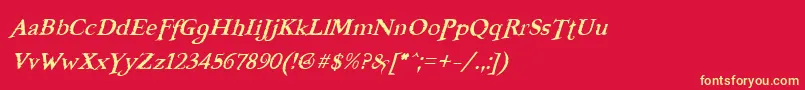 fuente FreebooterItalic – Fuentes Amarillas Sobre Fondo Rojo